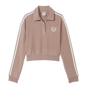 Tan Fleece cropped sweatshirt